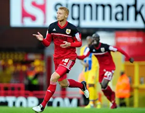 Bristol City V Crystal Palace Prints: Ryan Taylor's Strike: Kicking Off Bristol City's Championship Battle Against Crystal Palace (August 2012)
