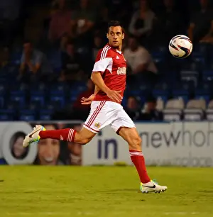 Framed Print : Sam Baldock in Action for Bristol City at Priestfield Stadium