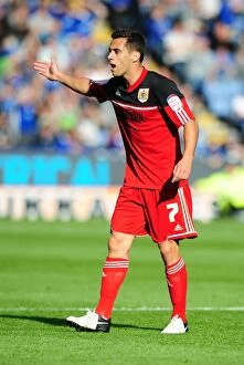 Images Dated 6th October 2012: Sam Baldock of Bristol City in Action against Leicester City, Championship Football Match