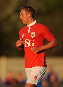 Framed Print : Scott Wagstaff of Bristol City in Action at Weston Super Mare's Woodspring Stadium (09.07.2014)
