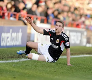 Scott Wagstaff Focuses on Referee during Tamworth vs. Bristol City FA Cup Clash