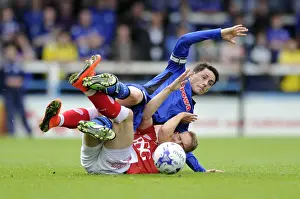 Rochdale V Bristol City Prints: Scott Wagstaff Fouls Ian Henderson in Sky Bet League One Clash: Rochdale v Bristol City