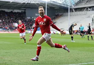 Bristol City V Bolton Wanderers Prints: Scott Wagstaff's Euphoric Goal Celebration: A Memorable Moment at Ashton Gate (Bristol City vs)