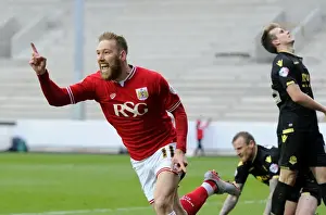 Bristol City V Bolton Wanderers Prints: Scott Wagstaff's Goal Celebration: Bristol City vs