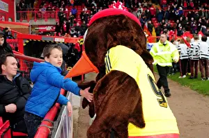 Scrumpy the Bristol City Mascot Mingles with Fans at Half Time during Bristol City vs Middlesbrough