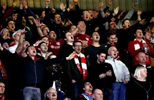 Barnsley V Bristol City Prints: Sea of Bristol City: Away Fans Triumph at Oakwell Stadium during Barnsley vs