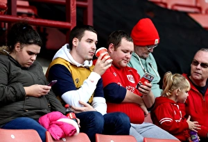 Barnsley V Bristol City Prints: Sea of Bristol City Fans at Oakwell Stadium