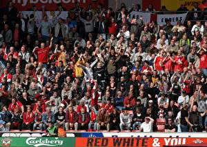 Wolverhampton Wanderers V Bristol City Collection: A Sea of Passionate Unity: Bristol City Football Club Fans