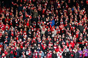Bristol City V West Ham United - Fans Prints: Sea of Scarves: Uniting Bristol City Fans at Ashton Gate Stadium Before FA Cup Showdown vs