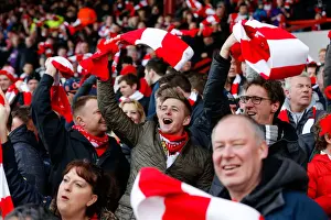 Framed Print : Sea of Scarves: Unity Amongst Bristol City Fans Before FA Cup Clash with West Ham United Framed Print : Sea of Scarves: Unity Amongst Bristol City Fans Before FA Cup Clash with West Ham United