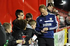 Bristol City V Brentford Prints: Sean O'Driscoll Engages with Young Fans Before Bristol City vs. Brentford Match