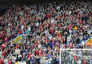 Images Dated 12th September 2015: Seasons Greetings: The Sea of Bristol City Fans at St. Andrews Stadium (Birmingham City vs)