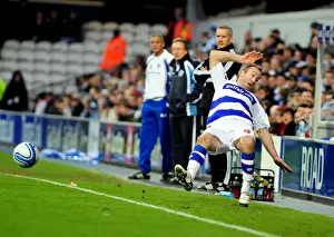 Loftus Road Prints: Shaun Derry of QPR Clashes with Bristol City in Championship Match, 03/01/2011