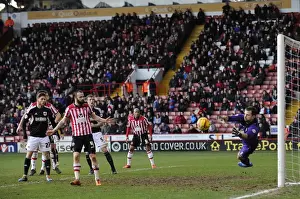 Sheffield United V Bristol City Prints: Sheffield United vs. Bristol City: Intense Football Action at Bramall Lane (February 2014)
