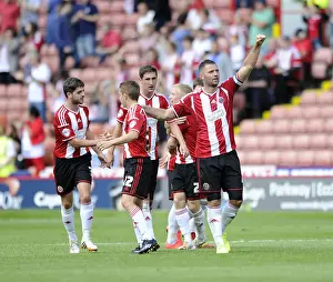 Sheffield United's Michael Higdon Celebrates Goal in Sky Bet League One Opener Against Bristol City