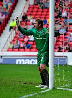 Framed Print : Sheffield United's Steve Simonsen Saves for Championship Win vs. Bristol City (23 / 04 / 2011)