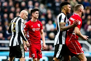Newcastle United V Bristol City Prints: Shelvey vs. O'Dowda: Intense Rivalry at St James Park