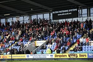 Images Dated 8th March 2014: Shrewsbury Town vs. Bristol City: Fans in Action, Sky Bet League One (Mar. 8, 2014)