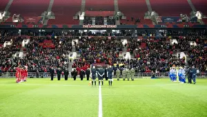 Bristol City V Brighton And Hove Albion Prints: Silent Tribute: Armed Forces Honored at Bristol City vs