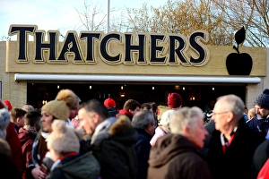 Sky Bet Championship Clash at Ashton Gate: Bristol City vs Ipswich Town with Thatchers Brewery Backdrop (December 2016)