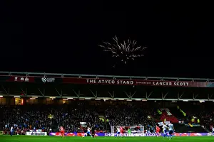 Bristol City V Brighton And Hove Albion Prints: Sky Bet Championship: Fireworks Light Up Ashton Gate as Bristol City and Brighton Clash