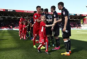 Framed Print : Sky Bet Championship: Mascots Lead Out Bristol City and Barnsley Teams at Ashton Gate
