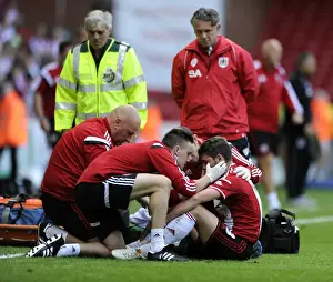 Sheffield United V Bristol City Prints: Sky Bet League One: Injured Robert Harris Receives On-Pitch Treatment in Sheffield United vs