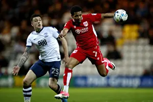 Preston North End V Bristol City Prints: Smith vs Hugill: Intense Battle at Deepdale - Preston North End vs Bristol City