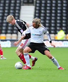 Derby County V Bristol City Prints: Sneaky Goal: Jon Stead Slips One Past Robbie Savage for Bristol City in Derby County Championship Clash