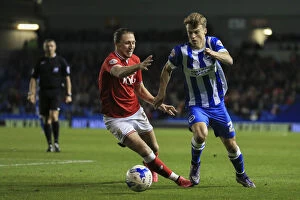 Images Dated 20th October 2015: Solly March Threatens Bristol City: Tense Moment at Brighton's Amex Stadium, 2015