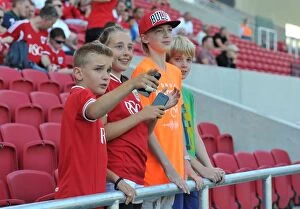 Images Dated 6th August 2016: Spectators Watching Warm-Up at Ashton Gate: Bristol City vs Wigan Athletic, Sky Bet Championship
