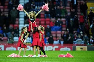 Images Dated 12th January 2013: Spideymonkeys Electric Half-Time Performance at Bristol City vs. Leicester City, 2013