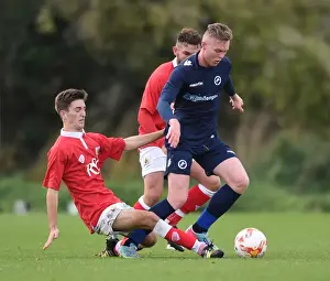 Bristol City U21s Prints: Last Stand: Bristol City's Ben Defends Against Millwall's Aiden O'Brien