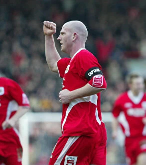 Images Dated 28th February 2008: Steve Brooker in Action: 05-06 Season, Bristol City Football Club