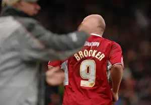 Bristol City V Norwich City Prints: Steve Brooker's Euphoric Moment: A Triumphant Celebration in Bristol City's Victory over Norwich City