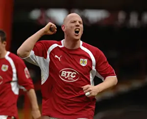 Bristol City V Norwich City Prints: Steve Brooker's Euphoric Moment: The Unforgettable Celebration vs
