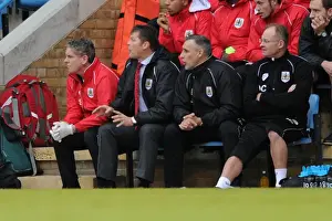 Gillingham V Bristol City Prints: Steve Cotterill in Action: Bristol City Manager Shouts Instructions during FA Cup Match vs