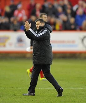Images Dated 8th December 2013: Steve Cotterill Appreciates Bristol City Fans after FA Cup Victory over Tamworth