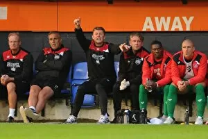 Images Dated 11th August 2015: Steve Cotterill and Bristol City Face Luton Town in Capital One Cup Clash