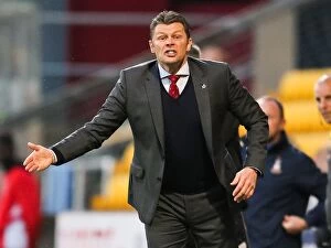 Images Dated 14th April 2015: Steve Cotterill and Bristol City Fight for Promotion at Bradford City, April 2015