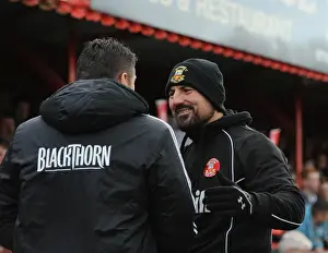 Tamworth V Bristol City Prints: Steve Cotterill and Dale Belford Greet Each Other Ahead of Tamworth vs