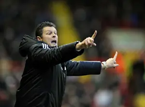 Bristol City V Carlisle United Prints: Steve Cotterill: Driving Forward for Bristol City on the Football Field vs