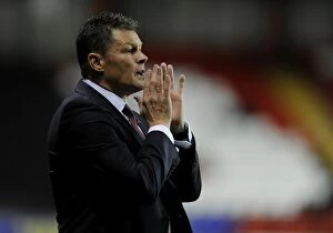 Images Dated 11th November 2014: Steve Cotterill Gives Directions to Bristol City Players during Johnstone's Paint Trophy Match
