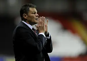 Steve Cotterill Gives Directions to Bristol City Players during Johnstone's Paint Trophy Match against AFC