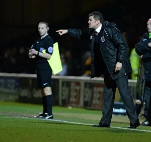 Images Dated 10th March 2015: Steve Cotterill Gives Instructions: Bristol City FC at Huish Park Against Yeovil Town