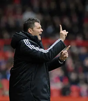 Bristol City V Preston North End Prints: Steve Cotterill Guides Bristol City in Sky Bet League One Clash vs