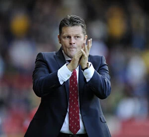 Images Dated 12th August 2014: Steve Cotterill Leads Bristol City in Capital One Cup Match Against Oxford United