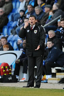 Images Dated 21st February 2015: Steve Cotterill Leads Bristol City at Colchester United, Sky Bet League One (February 21, 2015)