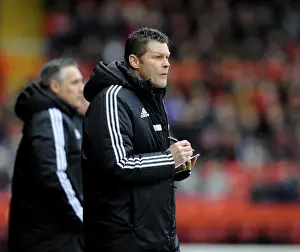 Steve Cotterill Leads Bristol City on the Football Field Against MK Dons at Ashton Gate, 2014