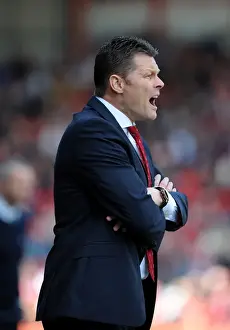 Bristol City V Notts County Prints: Steve Cotterill Leads Bristol City on the Football Field Against Notts County, 2014